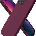 ORNARTO Compatible with iPhone 13 Case 6.1, Slim Liquid Silicone 3 Layers Full Covered Soft Gel Rubber Phone Case Protective Cover 6.1 Inch-WineRed