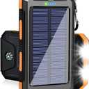 Saraupup Solar Charger Power Bank, 38800mAh Portable Charger Fast Charger Dual USB Port Built-in Led Flashlight and Compass for All Cell Phone and Electronic Devices