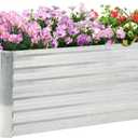 Outsunny Galvanized Raised Garden Bed Kit with Reinforcing Bars, Large and Tall Metal Planter Box for Vegetables, Flowers and Herbs, 6' x 3' x 2', Silver