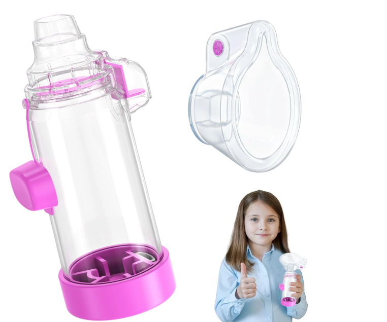 Soft Silicone Inhaler Spacers for Adults and Kids - Fun and Colorful Nessi OTC Spacer (Kids-Purple)