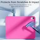 Akkerds Compatible with iPad (A16) 11th Generation Case 11 Inch 2025, for iPad 10th Generation Case 10.9 Inch 2022 with Pencil Holder, Slim Trifold Stand Protective Cover with Soft TPU Back, Rose