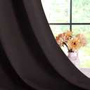 NICETOWN Blackout Curtain Panels for Bedroom Window, Triple Weave Microfiber Energy Saving Thermal Insulated Solid Grommet Blackout Draperies and Drapes (One Pair, 42 Inch by 45 Inch, Toffee Brown)