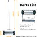 Rolling Lawn Aerator Tool, 57 Inch Back-Saving Handle, Heavy Duty Galvanized Steel Spike Aerator for Grass Roots, 1.4" D Manual Push Loosener