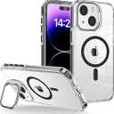 iPhone 13 Pro Case, MagSafe Compatible, Magnetic Kickstand Case for Women, Clear Green