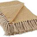 DII Diamond Throw Collection Cotton Woven, 50x60, Honey Gold