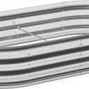 Galvanized Raised Garden Bed Outdoor, 4x1.5x1ft Metal Heavy Duty Planter Boxes for Gardening, Easy Assemble Bottomless Small Oval Plant Container Kit for Vegetable, Flower, Fruit, Silver