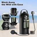 Portable Shower for Camping, 5 Gal/20L Solar Heating Camp Shower Bag with Foot Pump,Outdoor Shower with Portable Shower Head & Sprayer,Travel Gear for Beach,Overlanding,Pet Cleaning
