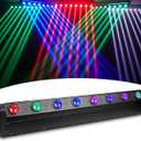 8 Eye LED Moving Head Light, 8x12W Stage Light Bar Strobe Beam Spider RGBW 4IN1 DMX 512 & Sound Activated 180° Tilt DJ Lighting for Party DJ Club KTV Disco Event Show