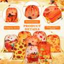 Honoson 24 Pieces Thanksgiving Gift Bags Fall Thanksgiving Party Favor Pumpkin Turkey Maple Leaves Candy Goodies Treat Bag for Fall Harvest Party Supplies