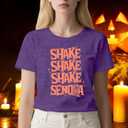 Womens Halloween Shirt Pumpkin Fall Ghost T-Shirts Spooky Season Autumn Tee Tops (Purple, S)