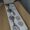 4-Light Vanity Lighting Fixtures with White Frosted Glass Shade, Brushed Nickel Bathroom Wall Lamps Over Mirror for Bath Restroom Kitchen T001BR-L4