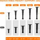 Bed Support Legs 6-11Inch,4 Pack Center Bed Replacement Parts,Adjustable Furniture Height Frame for Leveling Bed Brackets,King Size Furniture Heavy Duty Wood Slat