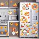 5 x Autumn Glass Window Stickers Autumn Watercolor Pumpkin Maple Leaf Dwarf Card Window Stickers Autumn Thanksgiving Harvest Party Home Decoration