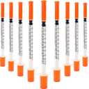 Syringes with Needle, 30 Pack U-100 1ml 30G 5/16" (8mm) Disposable Syringe, Lab Supplies Individual Wrapped