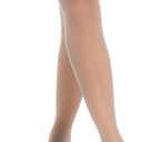 Women's Thigh High Stockings Silicone Lace Top Stay Up Silky Semi Sheer Pantyhose (1 Pack- White)