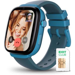 EIOTCLUB Kids Smart Watch MX3 | 4G LTE Video Call & GPS Tracker | School Mode & Safe Zones | SOS Button & Parental Controls, Task & Mood Log | Children Smartwatch IP68, for Ages 4-12(for US)
