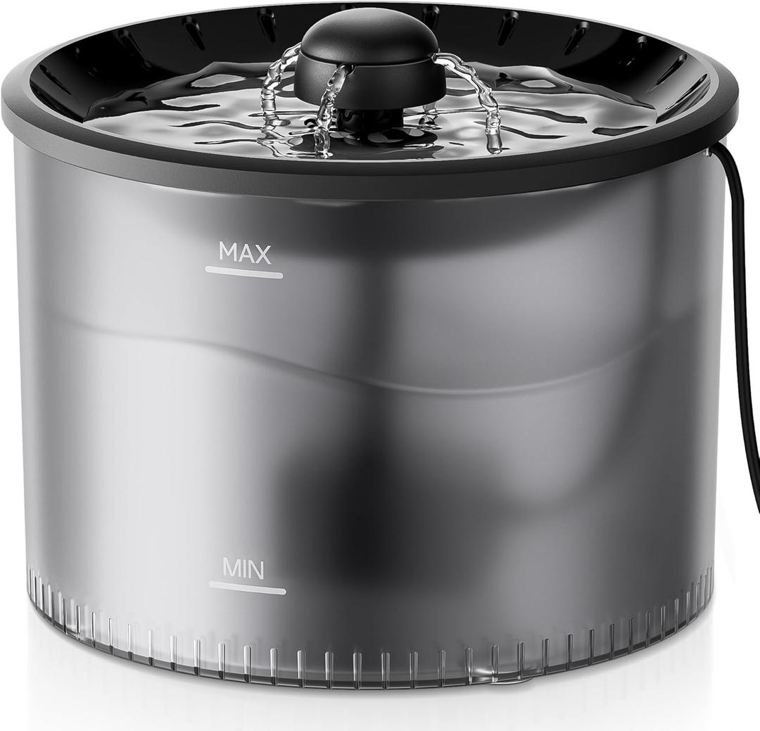 Cat Water Fountain, 3L Indoor Pet Water Dispenser, Silent Pump, Removable for Cleaning, Two Outflow Modes, with Filter Cartridge, Small Dog&Cat Fountains for Drinking (Filter Cotton, Water Fountain)