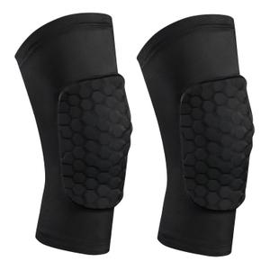 SUJAYU 2 Pack Knee Compression Sleeves Men Women, EVA Honeycomb Light Compression Leg Sleeves, Wrestling Knee Sleeve Volleyball Knee Sleeve Basketball knee Sleeve (Black, Large)