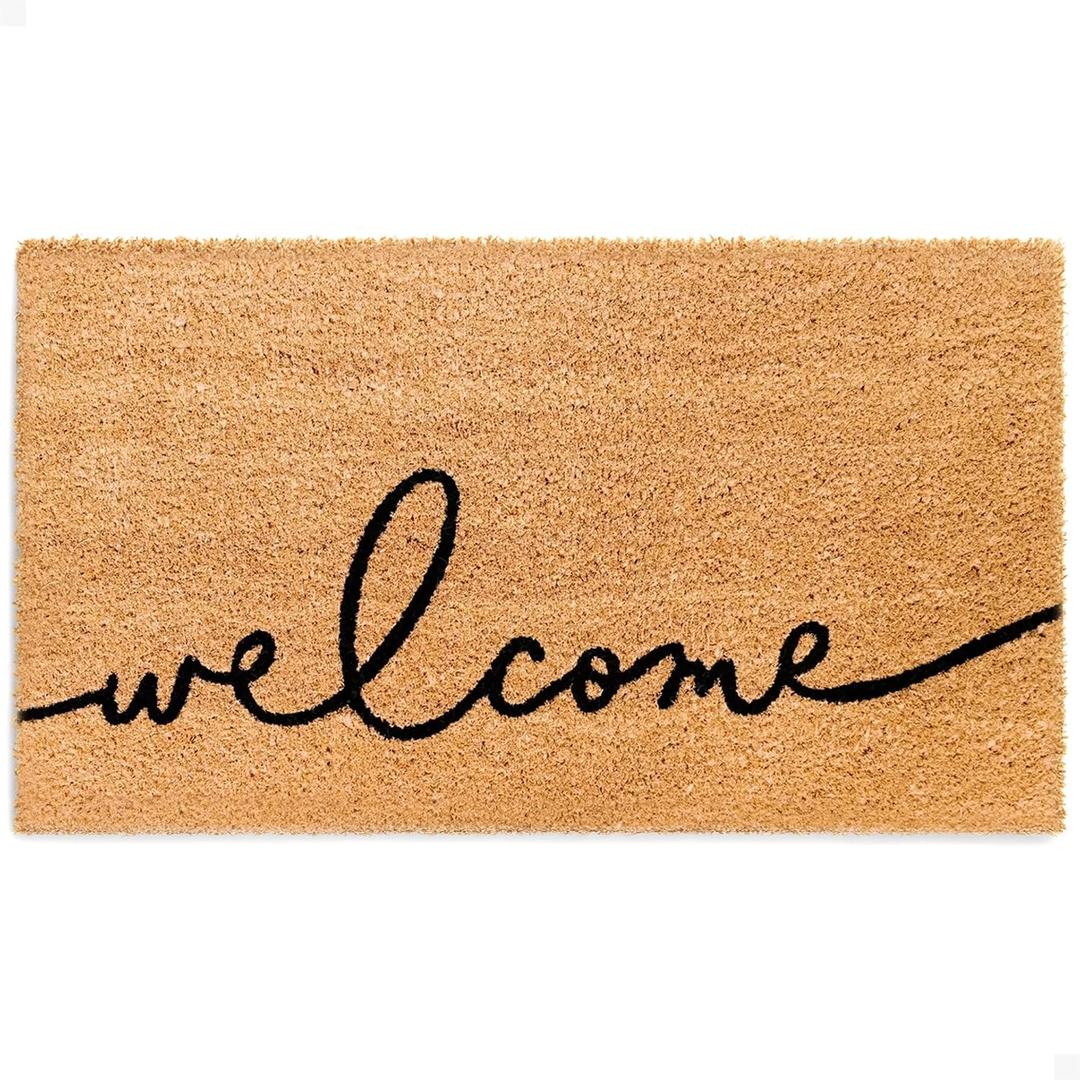Welcome Mat - Aesthetic Script, Non-Slip, Tufted - 17x30
Premium Natural Coir Doormat