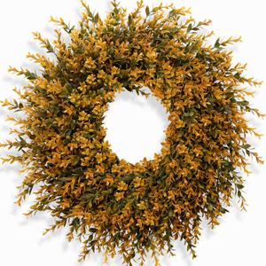 28'' Large Full Boxwood Wreath for Front Door Porch Window（Orange）