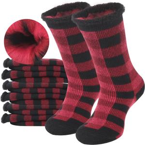 Sunew 4 Pairs Thermal Socks Skiing Snowboarding Hiking Mens Womens 7X Warmer Winter Crew Boot Socks