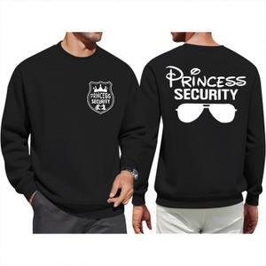 Princess Security Team Long Sleeve Shirt Men Magic Kingdom Sweatshirt Family Vacation Pullover Girl Dad sweathirts X-Large
