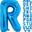 TONIFUL 40 Inch Large Blue Letter R Balloons Giant Foil Mylar Alphabet Letter Balloons for Birthday Party Anniversary New Year Graduation Supplies Decorations
