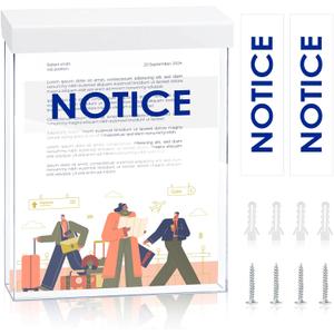 9.1" x 11.6" Outdoor Notice Brochure Holder Waterproof Wall Mount Literature Permit Box with Lid Screws Clear Acrylic Document Holder Fits Letter Size A4 Flyers Booklets Pamphlets 