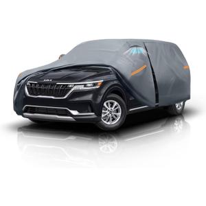 Minivan Car Car Cover for Kia Carnival MPV/Sedona (1998-2026) 100% Waterproof All Weather, Heavy Duty Outdoor Full Exterior Covers Rain Sun Wind UV Protection. Gray