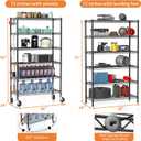 Hodonas 2300LBS Wire Shelving Unit, 36"W x 14"D x 75"H Metal Standing Shelf Units with Wheels / Leveling Feet, 6 Tier, Adjustable, Heavy Duty, and NSF Storage Shelves, Rolling Metal Shelving Wire Rack, 6 Tiers-2300LBS Loading Capacity
