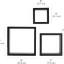 MELANNCO Floating Wall Square Cube Shelves for Bedroom, Living Room, Bathroom, Kitchen - Wood, Set of 3, Black