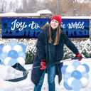 2 x Whaline Christmas Banner Decoration Set Joy To The World Xmas Banner Kit with 30Pcs Balloons Nativity Fence Banner with String Ribbon for Winter Holiday Party Home Decor Supplies, 33Pcs