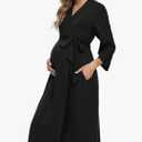 Xpenyo Women's Maternity Sleepwear,Labor/Delivery/Nursing/Hospital Nightgown Kimono Robes Long Pregnancy Loungewear Large