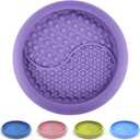 Dog Lick Bowl, Non-Slip Dog Slow Feeder Licking Mat Treat Dispenser, Interactive and Enrichment Toys, Boredom & Anxiety Reducer, BPA Free Silicone (Purple, Large)