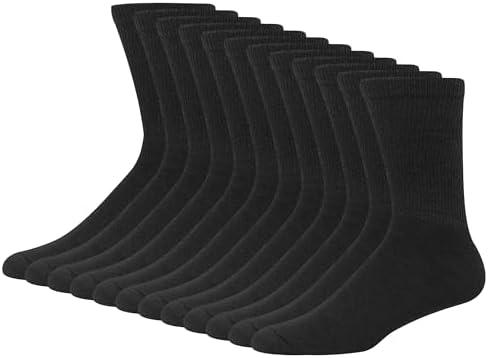 Hanes Men's Double Tough Crew Socks, 12-Pair Pack