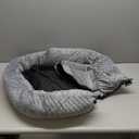 Large Dog Car Back Seat for 100lbs Dogs Pet Bed Car Seat Fully Detachable Washable Travel Safety with Storage Pocket Grey