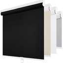 ChrisDowa Cordless Blackout Roller Shades for Windows, Thermal Insulated UV Protection Pull Down Shades, Total Blackout Window Blinds for Home, Office, Bedroom, Door (72" W x 72" H, Black)