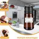 (2-Piece) Olive Oil Dispenser and Oil Sprayer for Cooking with Labels, 16oz/470ml Glass Oil Bottle Coated Brown, 2 in 1 Olive Oil Dispenser Bottle for Kitchen, Oil Mister for Air Fryer, Salad, Frying