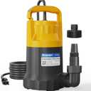 Acquaer 1/2HP Sump Pump, 2906GPH Submersible Water Pump for Water Removal in Hot Tubs, Pools, Basements, and Garden Ponds