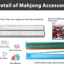 American Mahjong Set with Blue Carrying Bag, 166 White Tiles, 4 All-in-One Rack/Pushers, Mahjong Tiles Set (Ma Jong, Mah-Jongg, Majiang), 1.2" x 0.9" x 0.5"