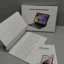 GreenLaw for iPad 11th(A16,2025)/10th(2022) Generation Case with Keyboard, MagicStyle Keyboard Stand, 7 Color Backlit, StainResistant Surface, MultiTouch Trackpad, White