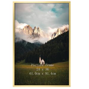 Giftgarden 24x36 Poster Picture Frame Gold, Textured Metal Frame 36x24 for Wall Display, Single