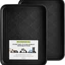 Boot Tray 2 Packs All Seasons Multi-Purpose, Waterproof Boot Trays for Entryway Indoor & Outdoor, Non-Slip Shoe Tray, 16.7"x12.8",Black