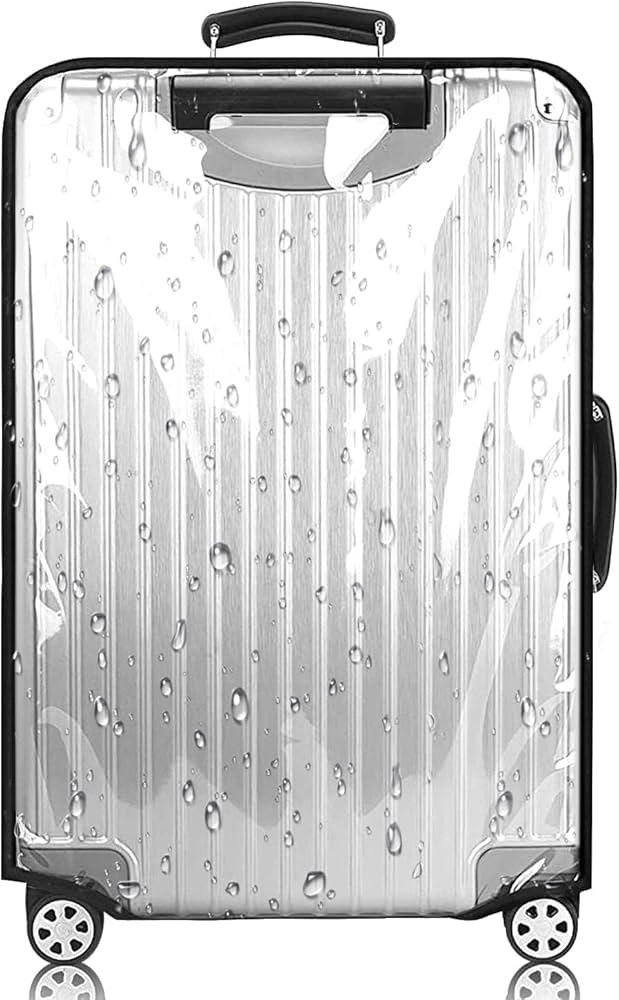 Suitcase Cover for Luggage TSA Approved Clear PVC Thickened Protective Sleeve Cover for Wheeled Luggage Waterproof  36x50x21 
