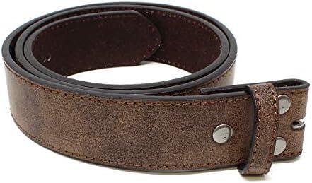 Leather Belt Strap with Vintage Distressed Texture 1.5" Wide with Snaps and without Buckle S Leather Belt Strap with Vintage Distressed Texture 1.5" Wide with Snaps and without Buckle S