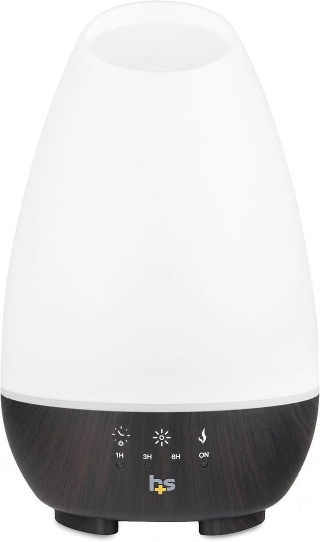 HealthSmart 500ML Essential Oil Diffuser for Large Rooms, Cool Mist Humidifier and Aromatherapy Diffuser, Adjustable Timer, Mist Mode and 7 LED Light Colors, White (Pack of 1)