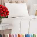 Twin Size 3 Piece Sheet Set - Comfy Breathable & Cooling Bed Sheets Set - Hotel Luxury Bedding for Women, Men, Kids, Teens, Boys & Girls - Deep Pockets, Soft, Wrinkle Free - Oeko-Tex - Antique White