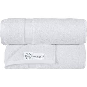 SALBAKOS 2-Piece 100% Turkish Cotton Extra Large Bath Towel 35x70 inch | Premium Hotel Quality Bath Sheet Towels | Thick, Soft, Absorbent, Oversized Bath & Beach Towels (White, 2 Bath Sheets)