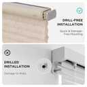 Joydeco No Drill Cellular Shades for Windows, Linen Beige, 55" W x 64" H