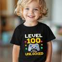 100 Days of School Shirt Kids  Boys Girls Toddler 100th Day of School T-Shirt, Happy 100-Day Kindergarten 3T-7T (Black)